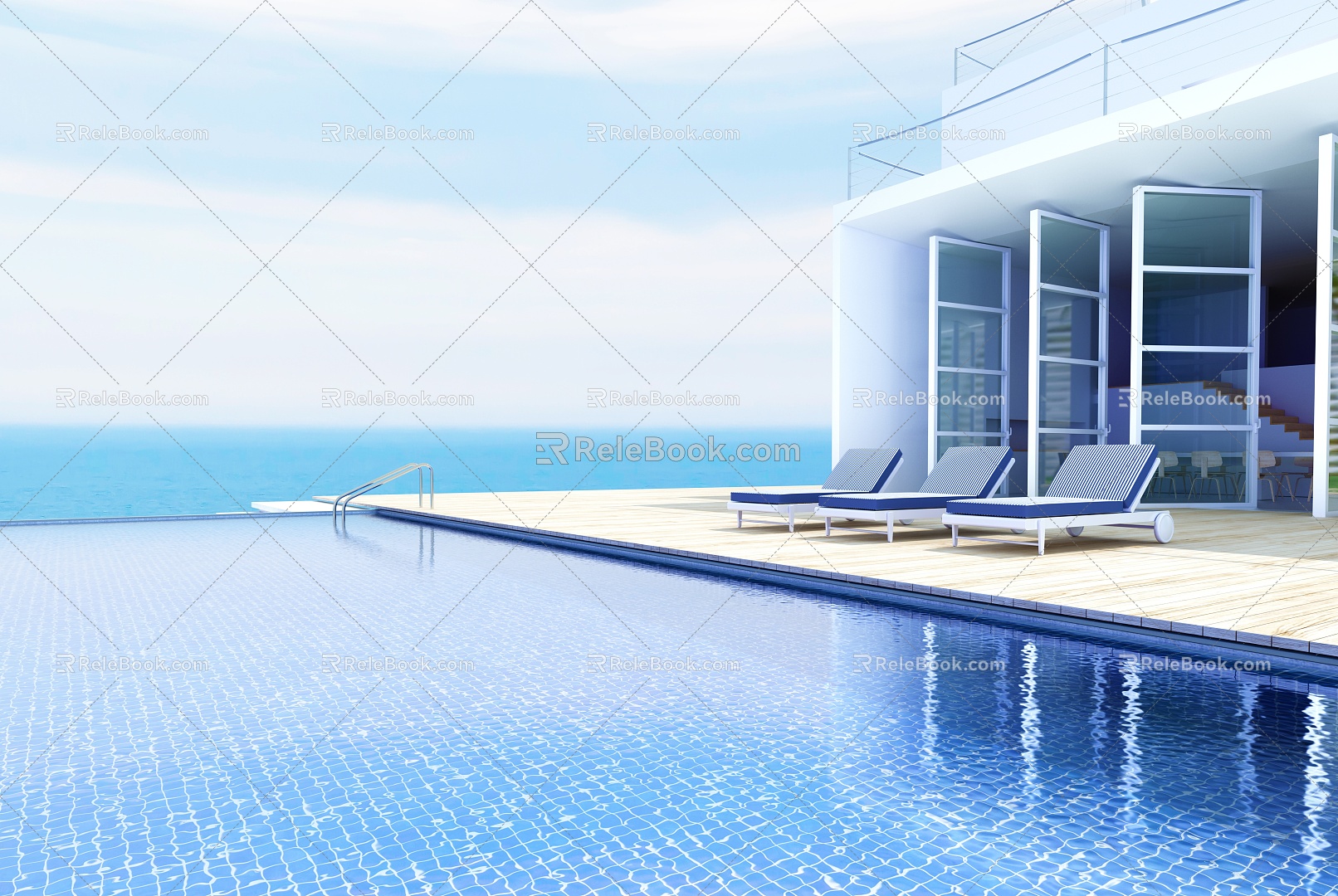 Modern Seaside Seaside Vacation 3d model