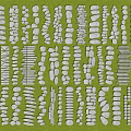 Various Stepping Stones Design Patterns For Garden Path On Green Grass