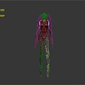 Futuristic Mechanical Creature Character With Purple Accents And Black Limb Structure
