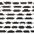 Traditional Chinese Roof Components Featuring Various Classic Architectural Styles and Designs