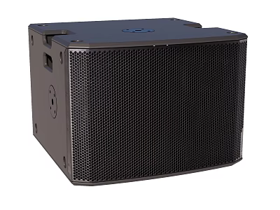 Black Professional Audio Speaker With Mesh Front Panel And Square Design 3d model