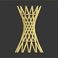 Stylish Accent Table With Glass Top And Golden Intertwined Metal Frame
