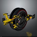 Mechanical Character With Black Tire Yellow Mechanical Arms Red Stripe And EPS Logo