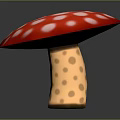 Decorative Red Mushroom Lamp With White Spots Yellow Stem And Brown Dots
