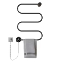 Bathroom Accessories Wall Mounted Heated Towel Rail with Grey Towel and Control Panel