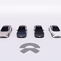 Six Various Colored Cars Arranged Side By Side With Brand Logo In Front