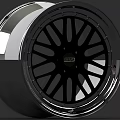 Car Wheel With BOSS Logo Modern Black Spokes And Chrome Rim Design