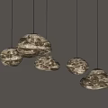 Modern Artistic Glass Chandeliers With Irregular Shapes And Glossy Finish Hanging