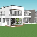 Modern Detached Villa With Swimming Pool Glass Windows And Outdoor Terrace