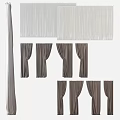 Gray Curtains With White Sheer Panels And Tiebacks In Modern Interior Decor 3d model