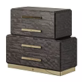 Elegant Modern Chest of Drawers With Dark Wood Grain Gold Handles And Gold Base