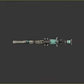 3D Rendered Turquoise Futuristic Gun With Mechanical Barrel And Decorative Stock Design