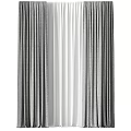 Modern Gray And White Double Layer Window Curtains For Home Decor 3d model