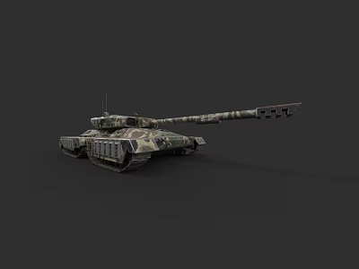 Military Weapon 3D Model Tank With Camouflage Design And Long Barrel Track System 3d model