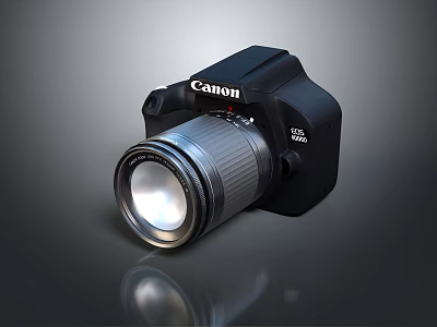 Canon Digital Camera With High Quality Lens And Modern Black Design Features 3d model