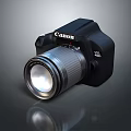 Canon Digital Camera With High Quality Lens And Modern Black Design Features 3d model