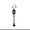 Decorative Weather Vane Lamp Post With Wooden Pole And Top Spheres