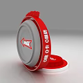 Red Circular Food Matching Game Box With Cuisine Art And Open Lid