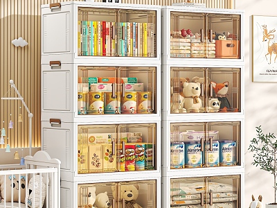 Children's Room Snack Storage Cabinet Storage Cabinet Storage Box Snacks Potato Chips Milk Powder Toy Doll Crib 3d model