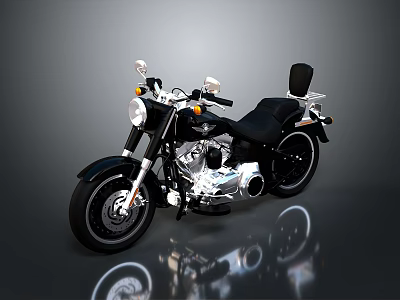 Classic Black Motorcycle With Shiny Chrome Details Black Seat And Headlight 3d model