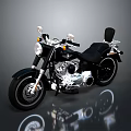 Classic Black Motorcycle With Shiny Chrome Details Black Seat And Headlight