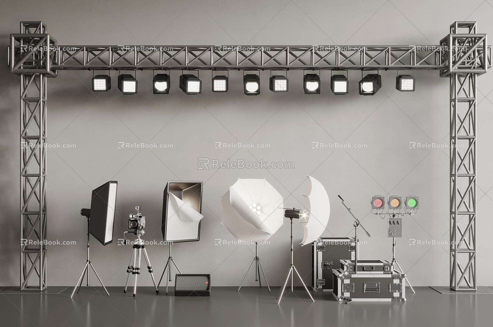 Stage lamp studio 3d model