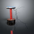 Damaged Tool With Red Spring Silver Top Black Base And Black Cracks 3d model