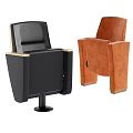 Modern Dual Colored Theater Seats With Black Leather Brown Velvet Upholstery And Armrests