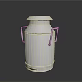 Silver Metal Milk Can With Two Side Handles And Secure Lid Design