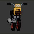 Yellow T-Rex Kids Toy Motorcycle With Red Wheels Black Seat And Headlight