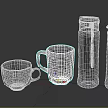 Everyday Household Essentials Including White Beige Mugs And Black Blue Thermos Flasks