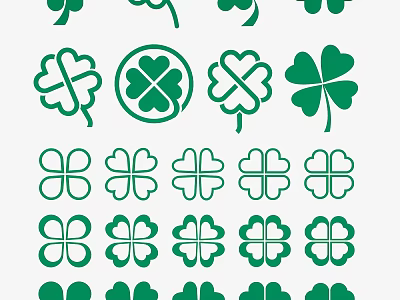 Decorative Green Clover Wall Decor with Various Leaf Patterns for Home Decoration 3d model