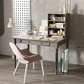 Stylish Study Desk Setup With Wooden Table Chair Lamp Storage Shelf Wall Decor And Plant