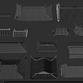 Traditional Architectural Roof Styles Featuring Various Tiled Designs And Eaves