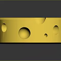 Yellow Holey Cheese 3D Render with a Slice Removed and Round Shape 3d model