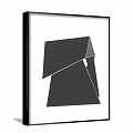 Abstract Geometric Wall Art With Black Frames And White Background Two Pieces 3d model