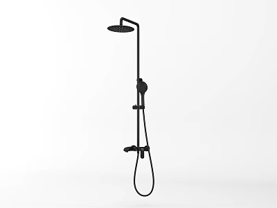 Modern Black Wall Mounted Shower Head With Handheld Spray And Sleek Design 3d model