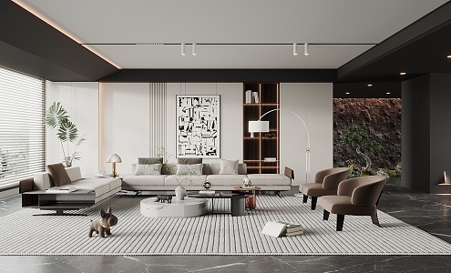 modern living room 3d model