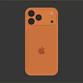 Orange Apple Smartphone With Triple Camera Setup And Glossy Finish