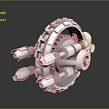 3D Model of Aerospace Mechanical Structure with Gear Design and Propulsion Arms for Cosmic Exploration