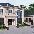 Elegant Classical Detached Villa With Stone Exterior Large Windows And Landscaped Garden