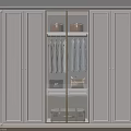 Elegant Modern White Wardrobe With Glass Doors And Organized Hanging Clothes Storage