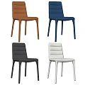 Modern Dining Chairs With Sleek Design Multiple Colors And Striped Backrest 3d model