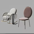 Stylish Leisure Chairs With White Rocking Design Pink Velvet Seat And Golden Legs