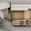 Modern Bar Area Reception Desk 3d model