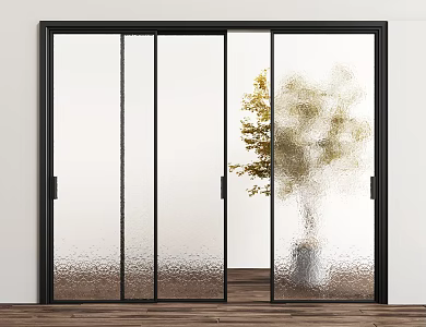 Modern glass sliding door 3d model