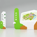 Commercial Wayfinding Equipment With Green Signage And Map Display For Town Navigation