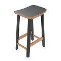 Simple Wooden Stool With Solid Wood Structure For Bar Counter Home Decor