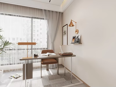 Desk Study Leisure Area 3d model