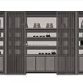 New Chinese-style Storage Cabinet Bookshelf 3d model